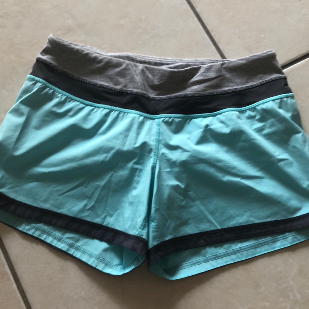 Lululemon Speed Shorts, Turquoise, 4” inseam